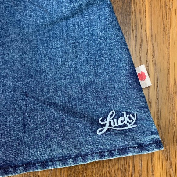 LUCKY BRAND Girls Chambray Dress 4 4T Embroidered Denim Toddler Girl Embroidery - Picture 4 of 6